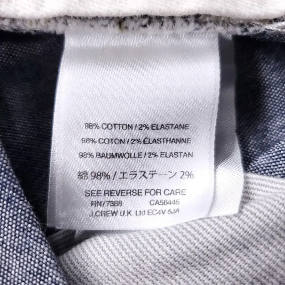 J Crew 484 Slim Fit Chino Pants Stretch Chambray Straight Leg Men 29x32 Blue